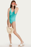 Zivame Ruffled Swimsuit- Turquoise — thumbnail 4