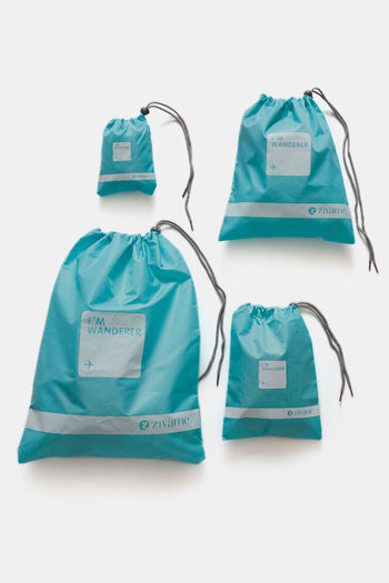 Zivame Travel Pouch Pack Of 4 Aqua Blue