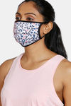 Zivame 2 Layer Knit Cotton Face Mask Pack of 3- Floral Flamingo Navy — thumbnail 2