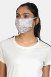 Rosaline Grl Reusable Double Layer Cotton Face Mask Pack Of 2- Ecru Geo Pink Polka — thumbnail 2