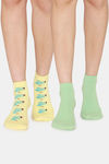 Zivame Ankle Socks (Pack of 2) - Transparent Yellow Green Ash — thumbnail 1