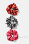Zivame Silk & Satin Scrunchies (Pack of 3) - Assorted — thumbnail 1