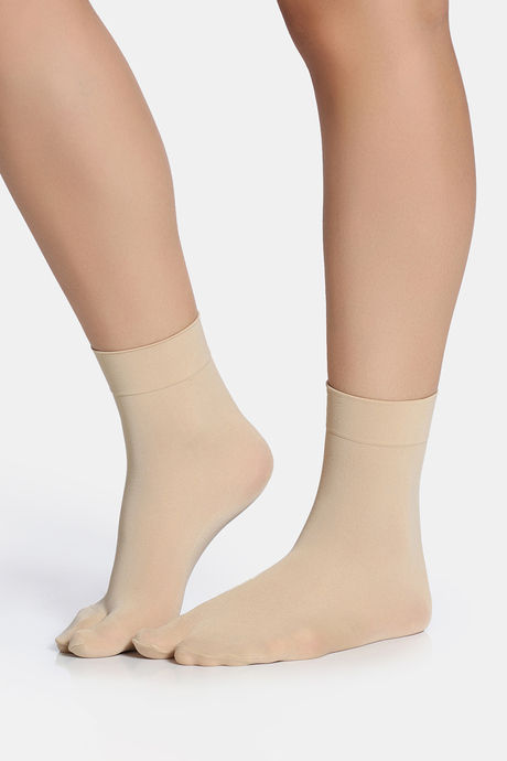 Zivame Calf Length Socks (Pack of 2) - Skin — image 3