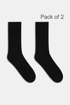 Zivame Calf Length Socks (Pack of 2) - Black — thumbnail 1