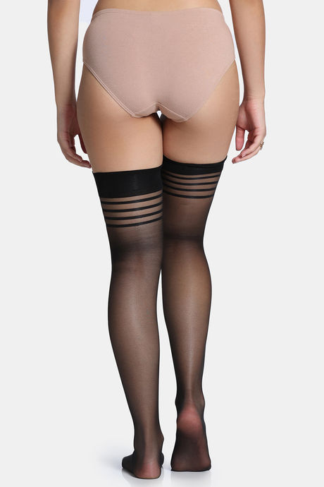 Zivame Sheer Thigh Stockings - Black — image 4