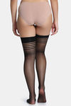 Zivame Sheer Thigh Stockings - Black — thumbnail 4