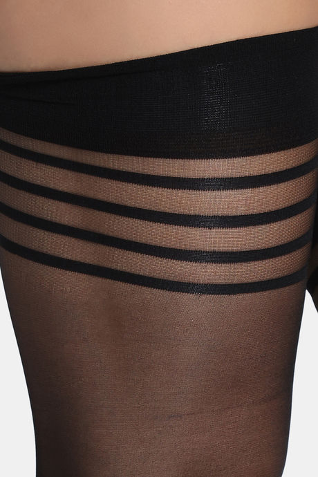 Zivame Sheer Thigh Stockings - Black — image 5