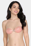 Zivame Push-Up Non Wired Low Coverage Stick-On Bra - Skin — thumbnail 4