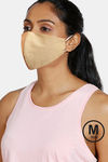 Zivame 3 Layer cotton Face Mask with Inbuilt Filter Pack of 3 -Skin White Brown — thumbnail 2