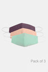 Zivame 3 Layer cotton Face Mask with Inbuilt Filter Pack of 3 - White Teal Dk Blue — thumbnail 1