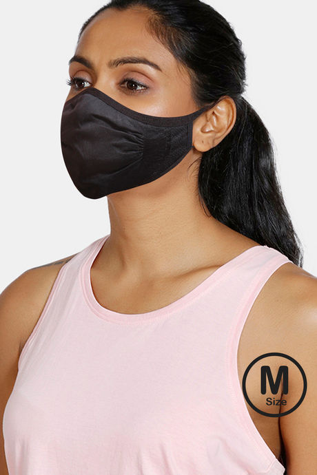 Zivame 3 Layer seamless Cloth Face Mask with Inbuilt Filter Pack of 2 - Red Black — image 2