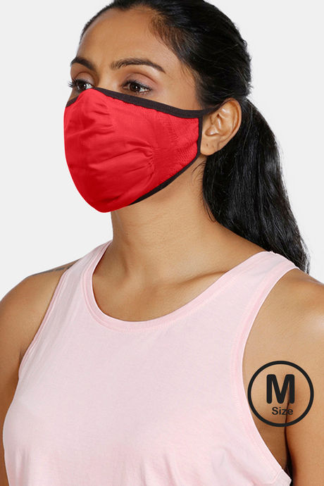 Zivame 3 Layer seamless Cloth Face Mask with Inbuilt Filter Pack of 2 - Red Skin — image 2
