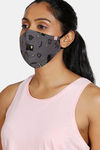 Zivame 2 Layer Printed knit cotton Face Mask with Adjustable Nose Clip Pack of 2 - Pink Chic Anthra Chic — thumbnail 2
