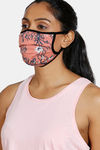 Zivame 2 Layer Printed Pleated Knit Cotton Face Mask Pack of 3 - Pink Navy Brown — thumbnail 2