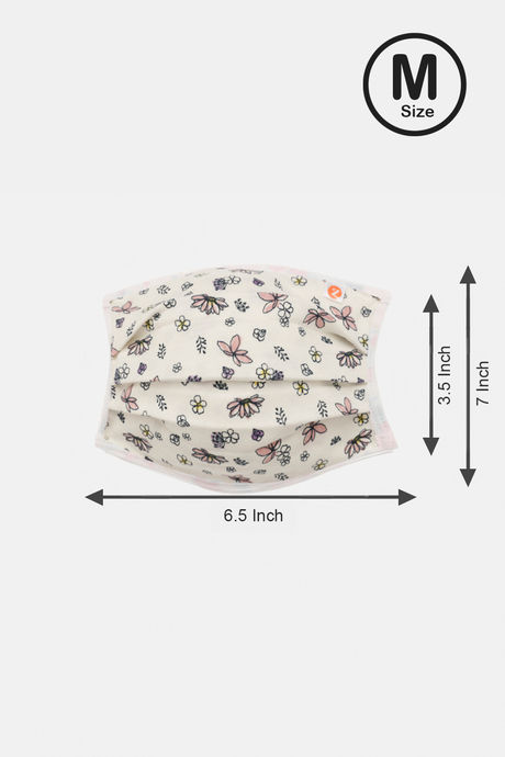 Zivame 2 Layer Printed Pleated Knit Cotton Face Mask Pack of 3 - Pink Navy Brown — image 4