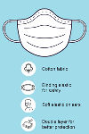 Zivame Kids 2 Layer Printed Pleated Knit Cotton Face Mask Pack of 3  - Brown White Wave — thumbnail 2