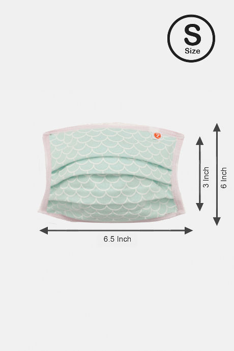 Zivame Kids 2 Layer Printed Pleated Knit Cotton Face Mask Pack of 3  - Brown White Wave — image 3