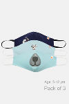 Zivame Girls Reusable 2 Layer Antiviral Knit Cotton Face Mask (Pack of 3) - Assorted — thumbnail 1