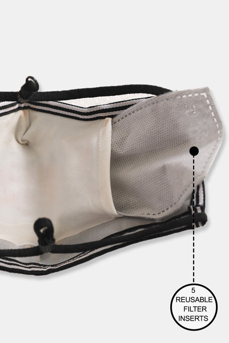Zivame Premium Reusable Mask With 5 Replaceable Filters Insert With Earloop - Silver Grey — image 2