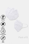 Zivame Premium N95 Anti Bacterial Face Mask With  5 Layer Filteration Pack of 5 -White — thumbnail 1