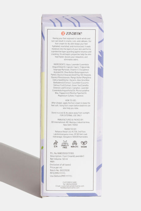 Zivame Moisturising Lavender Foot Cream - 50 ml — image 4
