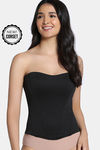 Zivame Short Slip Corset With Inbuilt Cups - Black — thumbnail 1