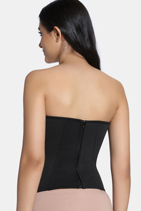Zivame Short Slip Corset With Inbuilt Cups - Black — image 3