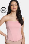 Zivame Short Slip Corset With Inbuilt Cups - Pink — thumbnail 1