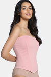 Zivame Short Slip Corset With Inbuilt Cups - Pink — thumbnail 4