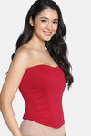 Zivame Short Slip Corset With Inbuilt Cups - Red — thumbnail 4