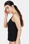 Zivame Knit Cotton Camisole - Black — thumbnail 2