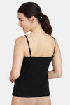 Zivame Knit Cotton Camisole - Black — thumbnail 3