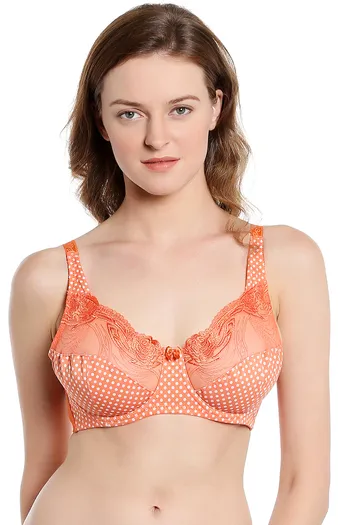 model image of Zivame True Curv Single Layered Wired Full Coverage Sag Lift Bra - Carrot