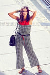 Zivame Geometric Print Jumpsuit -Monochrome  — thumbnail 1