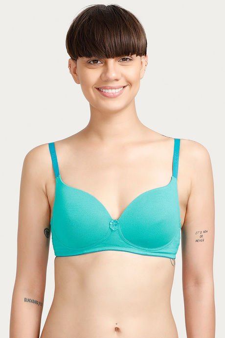 Zivame Padded Non Wired 3/4th Coverage T-Shirt Bra-Green — image 6