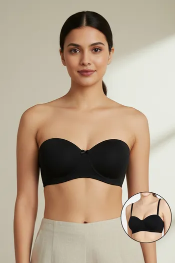 model image of Zivame Padded Wired 3/4Th Coverage Multiway Bra - Black