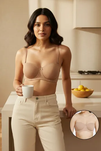 model image of Zivame Padded Wired 3/4Th Coverage Multiway Bra - Skin