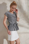 Zephyr Boxy Peplum Top- Grey — thumbnail 2