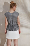 Zephyr Boxy Peplum Top- Grey — thumbnail 3