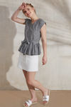 Zephyr Boxy Peplum Top- Grey — thumbnail 4