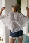 Zephyr Flared Sleeve Top With Lace Detail- White — thumbnail 2