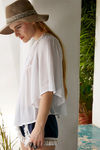 Zephyr Flared Sleeve Top With Lace Detail- White — thumbnail 3