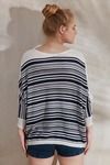 Zephyr Striped Flat Knit Top- Navy N White — thumbnail 3