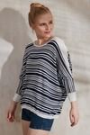 Zephyr Striped Flat Knit Top- Navy N White — thumbnail 4