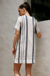 Zephyr Striped Shift Dress - White N Navy — thumbnail 3