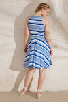 Zephyr Stripe Skater Dress- White N Blue — thumbnail 2