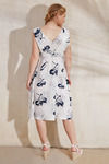 Zephyr Printed Flared Dress- White — thumbnail 2
