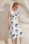 Zephyr Printed Flared Dress- White — thumbnail 4