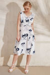 Zephyr Printed Flared Dress- White — thumbnail 5