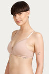 Zivame Basics Single Layered Non Wired Medium Coverage Bra - Beige — thumbnail 2